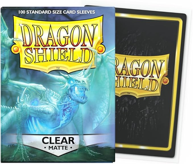 Dragon Shield | Standard Size Card Matte Sleeves | 100 CT - Smooth & Tough Premium TCG Sleeves | Compatible with Pokemon, Flesh & Blood, One Piece & Magic the Gathering | Clear - Matte