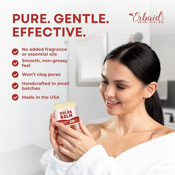 Vulva Balm – Vaginal Moisturizer for Women with Vaginal Dryness & Sensitive Skin – Natural Fragrance-Free Feminine Intimate Skin Care – Menopause & Postpartum Support – External Use Only, Made in USA