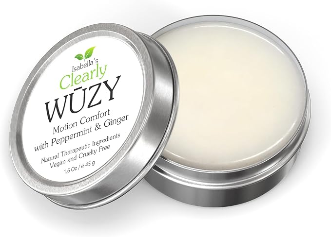 Clearly WŪZY, Aromatherapy Rub for Morning and Motion Sickness, Dizziness, Travel, Pregnancy | Natural Remedy with Ginger, Peppermint, Lavender | Made in USA