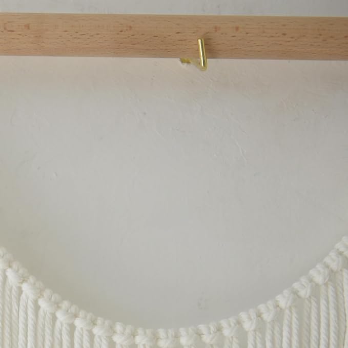 Macrame Wall Hanging Boho Yarn Art Tassel Beaded Handmade Decor 57"W*41"L | Fiber Wall Hanging, Large Wall Decor, Handmade Textile Art, Cotton Rope Craft, Beaded Tassel Accent, for Living Room Bedroom