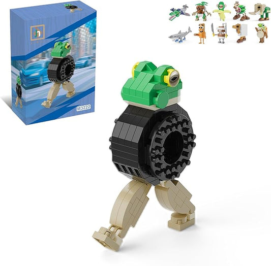 Italian Brainrot Action Figure Building Kit, Brainrot Toys, Creative STEM Construction Blocks, Collectible Desk Decor Gift for Adults & Teens 14+(BONECAA MBALAM)