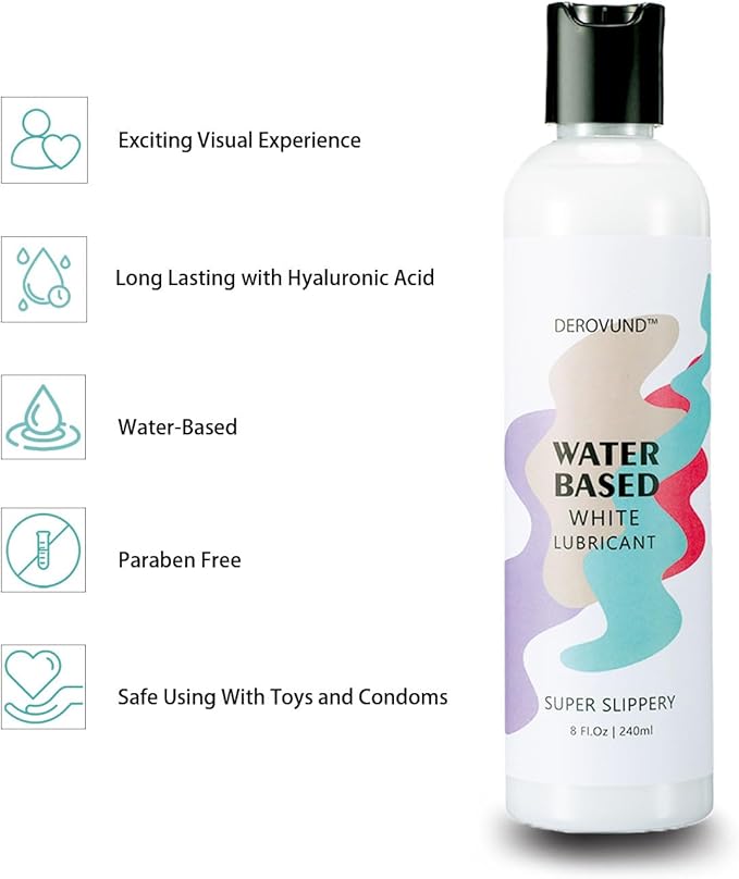 Cum lube, Super Slippery Sex Lube Water-Based Personal White Lubricant with Hyaluronic Acid, Creamy White Lube Unscented for Sensitive Skin, Women & Men & Couples