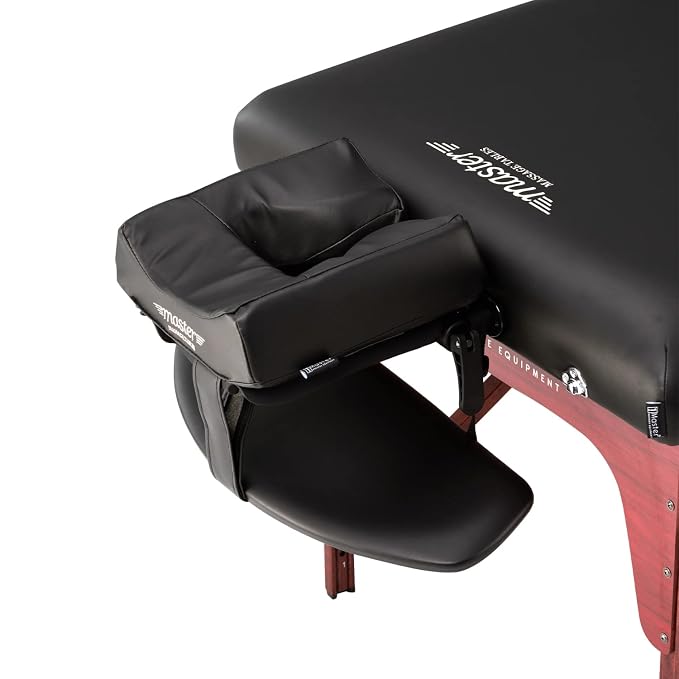 Master Massage 31" Extra Wide Montclair Pro Memory Foam Portable Massage Table Package in Black with Reiki and Ambient Lighting System