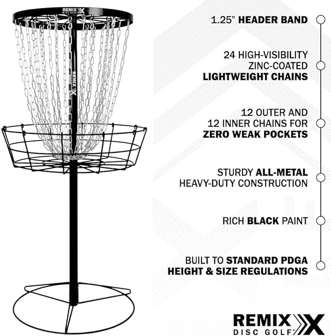 Remix Deluxe Practice Basket for Disc Golf - Choose Your Color and Style