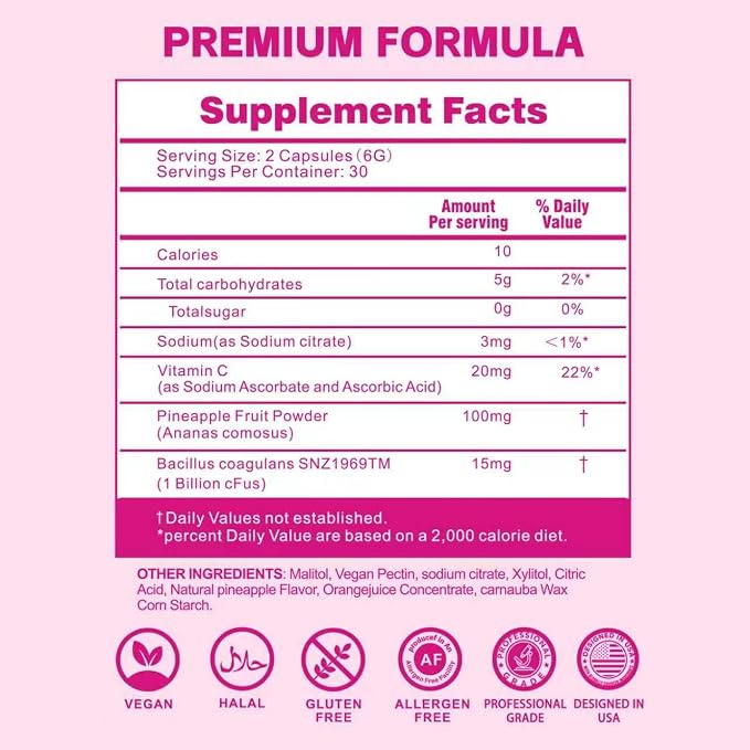 Vaginal Probiotic Gummies for Women – Advanced Feminine Balance & pH Support, Healthy Odor & Vaginal Flora, Immune & Digestive Health – Vegan, Gluten-Free – Hawaiian Pineapple – 60C
