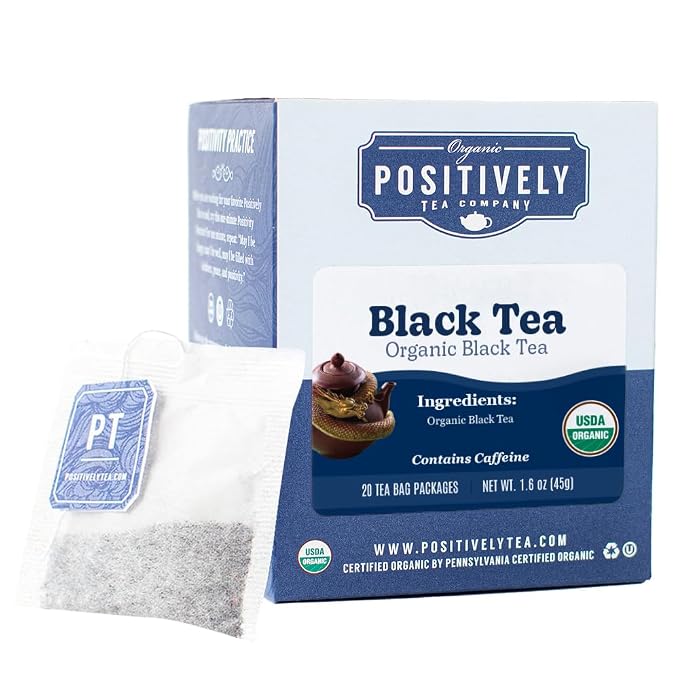 Organic Positively Tea Company, Organic Black Tea Bags, 20 Count