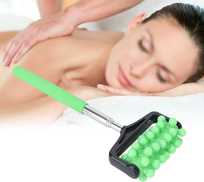 Massage Stick, Yoga Massage Stick for Men and Women Granular Body Massage Tool Telescopic Roller Massage Stick Home Neck Leg Back Body Massage Stick(Green)