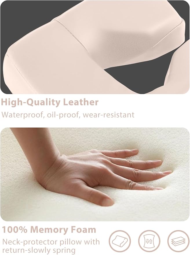 TOROKOM Adjustable Headrest Face Pillow Cradle, Headrest Face Cushion Face Pillow Face Cushion Support Bracket for Salon Home Mattress Massage Kit（White）