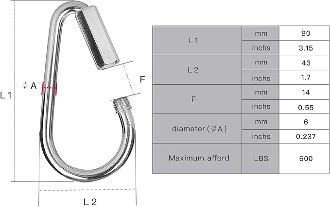 AGPTEK® 1 Pair Quick Link Snap Hook Carabiner Connector Screw Lock Clip for Swing Play Set