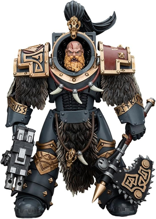 JOYTOY Warhammer 40K 1/18 Action Figure Space Wolves Varagyr Wolf Guard Squad Varagyr Terminator 3 The Horus Heresy 5.59 inch Collection Model