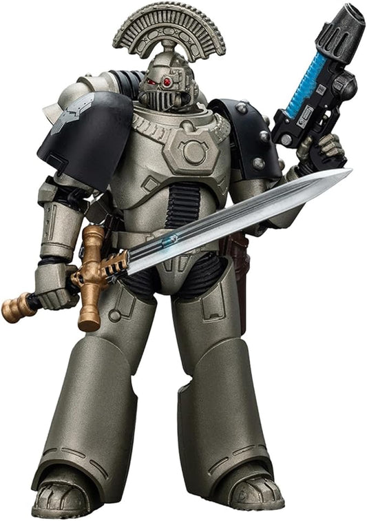 JoyToy Warhammer 40K 1:18 Action Figures, Iron Warriors MKVI Tactical Sergeant with Power Sword and Plasma Pistol, 4.96 in High