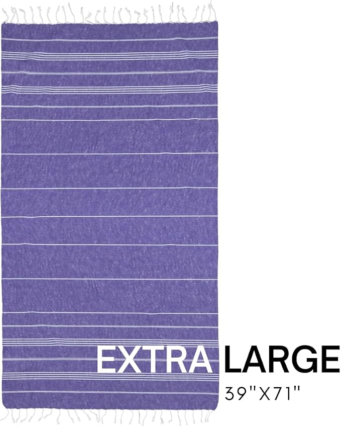 BAY LAUREL Turkish Beach Towel with Travel Bag 39 x 71 Quick Dry Sand Free Lightweight Large Oversized Towels Light