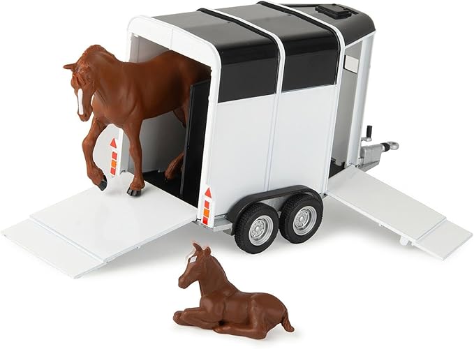 Agriculture 1/32 Green Pickup Truck with Horse Trailer & Figures 47599