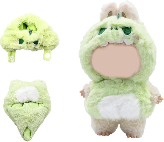 17cm Doll Clothes, Bear Outfits for Clothes Set, Premium Fashion Dolls Keychain Accessories, Faking Animal Style Outfit Jumpsuit (Dinosaur)