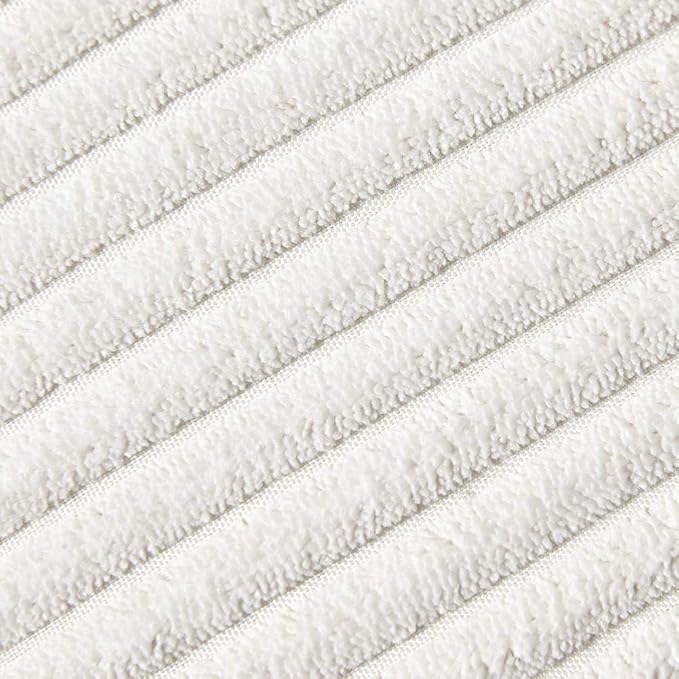 Fancy Homi 2-Pack Cream Corduroy Pom Pom Throw Pillow Covers, 18x18 Inch