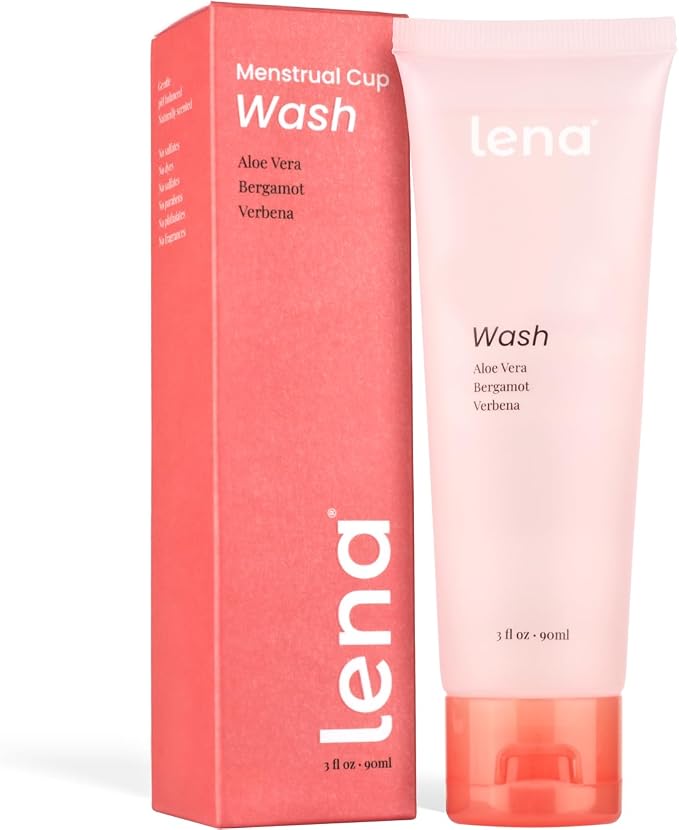 Lena Menstrual Cup Wash - Plant-Based Cleaner for Period Cup and Disc, Concentrated pH Balanced 1-Drop Soap for Medical-Grade Silicone, Lifts Residue and Odor, Naturally-Scented for No Irritation