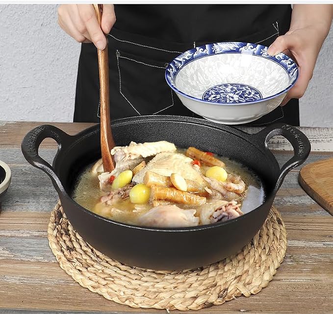 11 inch Cast Iron Wok with Lid and Handles, Grilling Wok, Use in the Oven, on the Stove, or on the Grill (Wok with Lid 11 inch)