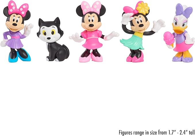 Just Play Disney Junior Minnie Mouse Mini Figures 5 Pack, 1.75" to 2.75" Tall; Toys for Kids Ages 3+