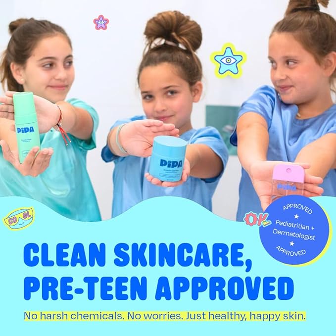 Pipa Skincare Start Young Bundle Gift Set | 3-Step Birthday Gift Skin Care Routine for Girls & Tweens 8 to 12 | Alcohol-Free & Safe | Includes Foam Face Cleanser, Face Moisturizer & Facial Mist
