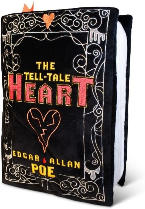 Punchkins The Tell-Tale Heart Book Plush, Edgar Allan Poe Soft Collectible Gift for Book Lovers, Readers, Teachers, Bookworms- Literary Decor for Library, Office, or Study– 11x7/PillowSize
