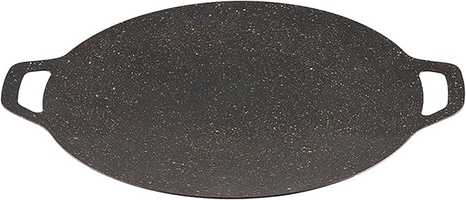 Thin Korean Grill Pan, 9.4 Inch Iron with Non-stick Coating Baking Tray on Heating Stove for Home, Party Travel and Outdoor (9 inch)
