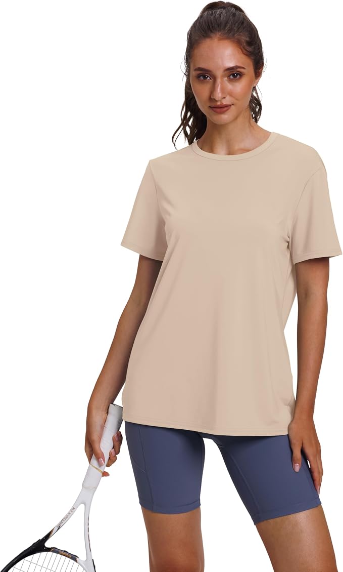 OFEEFAN Workout Tops for Women UPF 50+ Breathable Quick Dry Loose Fit T Shirt Outdoor Yoga Running Hiking Gym Tee Top