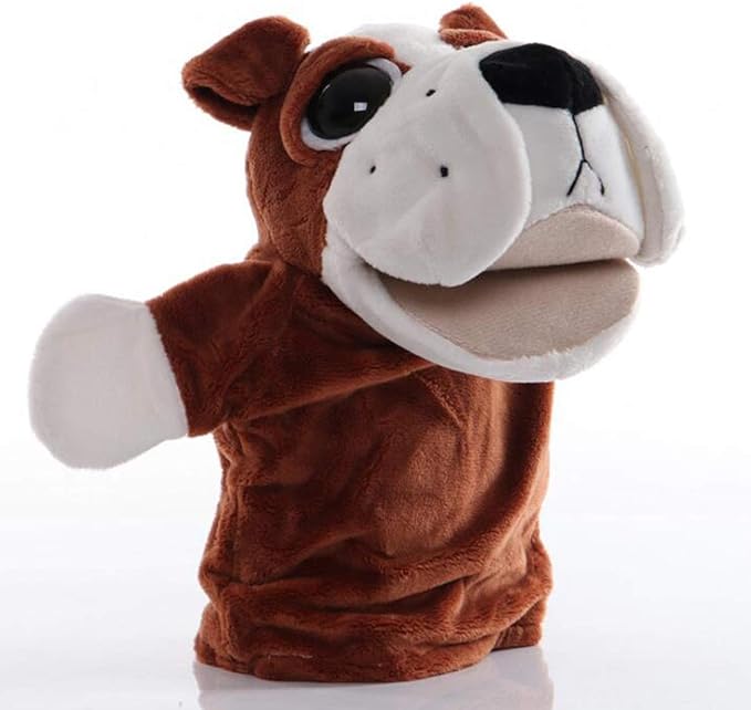 Plush Dog Puppy Open Mouth Hand Puppets Animal Toys Imaginative Pretend Play Storytelling