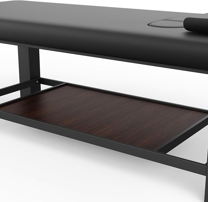 Dolonm 700LBS Heavy Duty Stationary Massage Table with Open-Chest & Headrest for Treatment, Physical Therapy, Spa Facial Professional Massage Bed, Thickening Metal Frame - Fixed Backrest