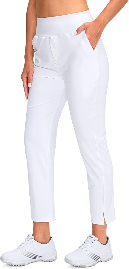 YYV Women's Golf Pants High Waist Stretch Ankle Pants with Pockets | Work Ankle Pants, Dress Pants with 4 Pockets, For Yoga Business Travel Casual
