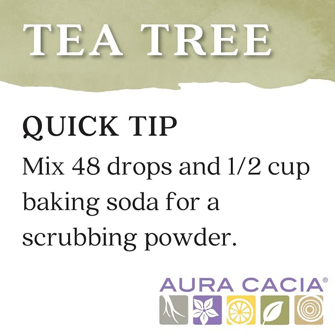 Aura Cacia 100% Pure Tea Tree Essential Oil | GC/MS Tested for Purity | 15 ml (0.5 fl. oz.) | Melaleuca alternifolia