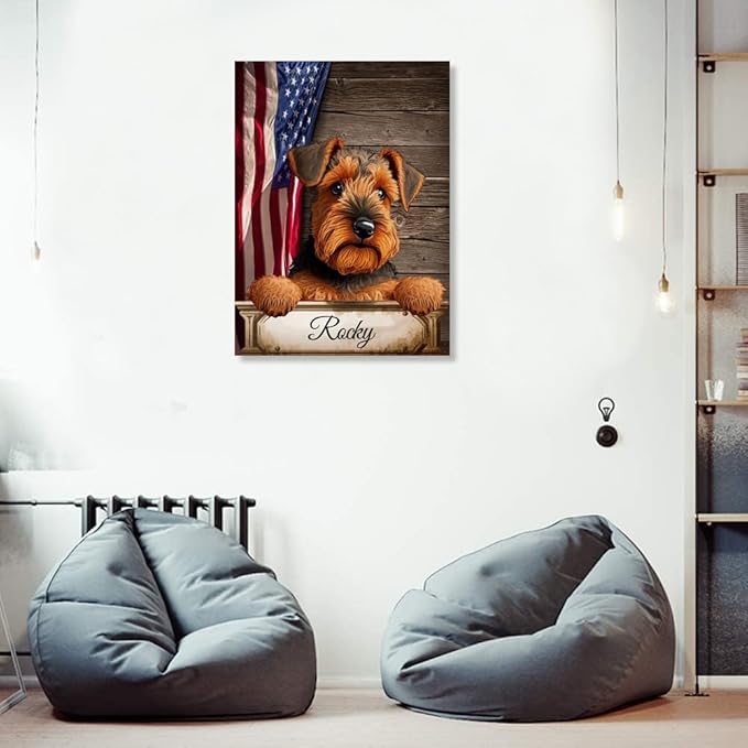 Custom Wooden Jigsaw Puzzles with Your Dog's Name on Welsh Terrier Art Print - 300 500 1000PCS Puzzles Game and Home Wall Decor