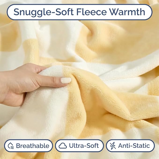 Ultra Soft Fleece Blanket - Flannel Fleece Luxury Blanket - Lightweight for Couch Bed Chair - Thick, Warm and Breathable - All Season Cozy Fuzzy, Anti-Static Microplush Bedding, Queen, Design 323