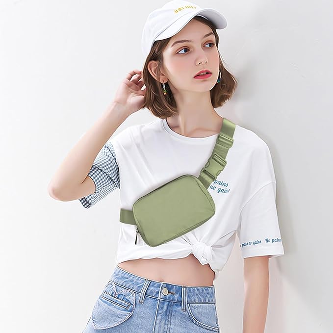 Belt Bag for Women Fanny Pack Crossbody Bags for Women Fashion Waist Packs with Adjustable Strap Gifts for Teenage Girls Women Men (khaki Green)
