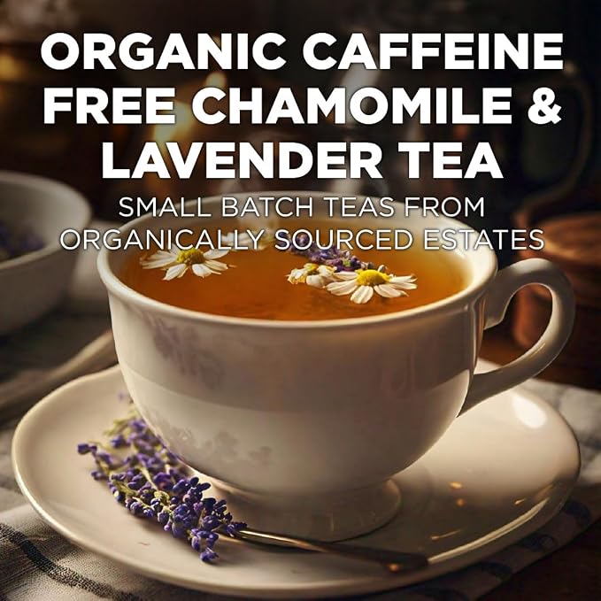 Maud's Organic Chamomile Lavender Tea Pods, 24 ct, Single Serve Pods – 100% Gourmet Blended Tea Leaves, Compatible with Keurig K Cups Maker