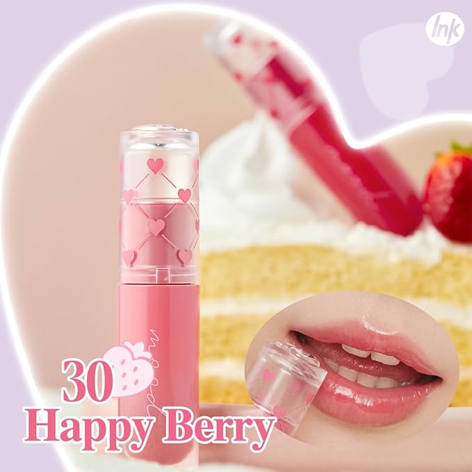Peripera Ink Mood Glowy Tint | Lip-Plumping, Naturally Moisturizing, Lightweight, Glow-Boosting, Long-Lasting, Comfortable, Non-Sticky, No White Film (030 HAPPY BERRY)