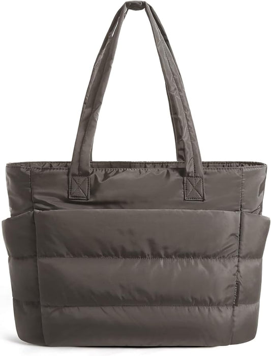 BAGSMART Tote Bag for Women, Lightweight Puffy Tote Bag with Compartments Shoulder Bag Handbag for Travel, Work, Gym | Lightweight