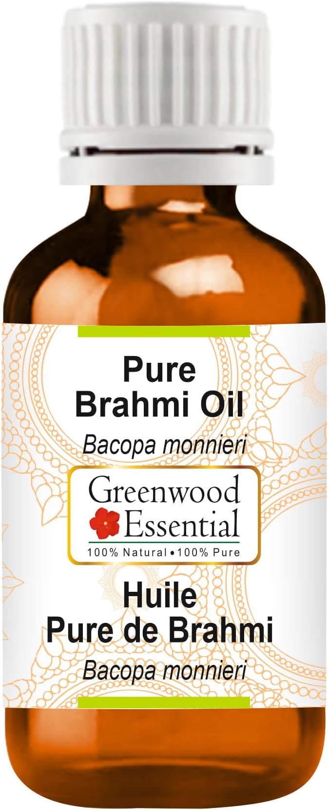 Greenwood Essential Pure Brahmi Oil (Bacopa monnieri) Premium Therapeutic Grade for Hair, Skin & Aromatherapy 30ml (1 oz)