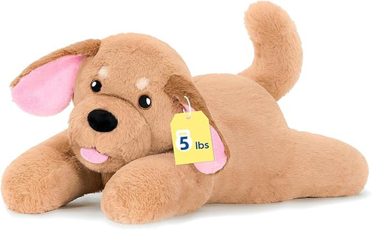 PEACH CAT 25.6 inch 5 lbs Golden Retriever Dog Weighted Stuffed Animals Large Weighted Plush Soft Puppy Plushies Toys Gifts for Kids Adults