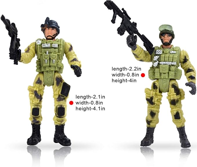 DC-BEAUTIFUL 12 Pack Military Soldier Special Forces SWAT Counter-Strikes Joint Movable Elite Model with Weapon