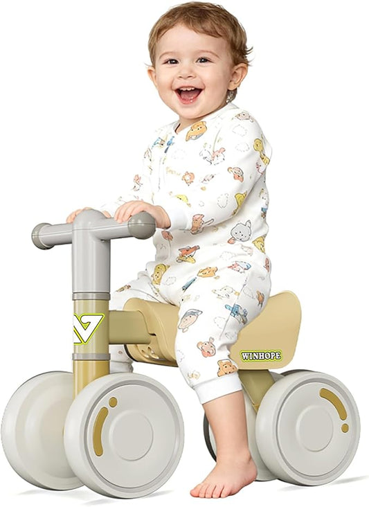WinHope Baby Balance Bike for 1 Year Old Boys Girls,12-36 Month Toddler Balance Bike with 4 Wheels,Toddler First Bike,Girls First Birthday Gifts