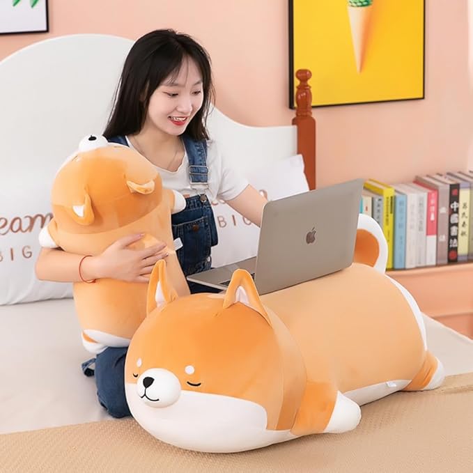 Giant Plush Shiba Inu Toy Pillow 4.6Lb Stuffed Animal Dog Akita Plush Pillow Toy Hugging Pillow for Kids and Girls(85cm/33.4in)