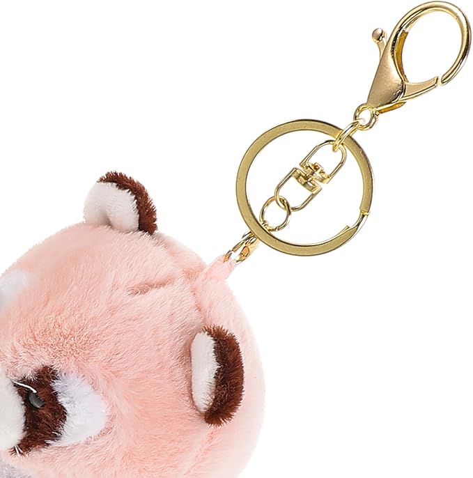 Raccoon Keychains Plush Stuffed Keychain Cute Soft Plush Raccoon Keychain Animal Pendant Toy Jewelry for Bag Purse