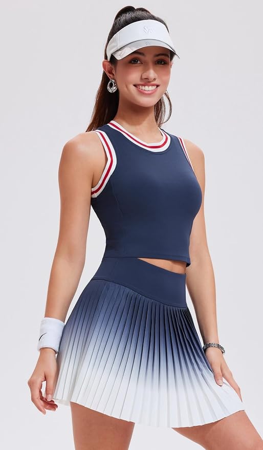 AFZ Women Pleated Tennis Skirt Set Golf Pickleball Outfits Two Pieces Athletic Dress with Built in Shorts