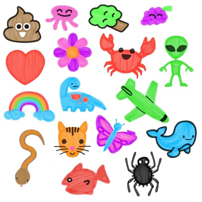 Doodle N Dip, Draw and Float Your Pictures and Add Them as Temporary Tattoos, 8 x Magic Markers & Picture Paddle, Magical Water Colouring Painting Pens, Creative Toy for Children