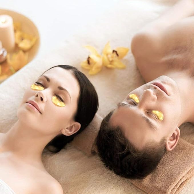 Hitece 10/20/30/50/60/80/100 Pairs Wholesale New Crystal 24K Gold Powder Gel Collagen Eye Mask Masks Sheet Patch, Anti Ageing Aging, Remove Bags, Dark Circles & Puffiness, Skincare, Anti Wrinkle.