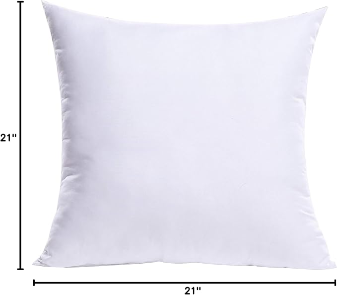 MIULEE 21x21 Inch Throw Pillow Insert for Couch Sofa Bed | Premium Virgin Filling, Soft Brushed Fabric, Decorative Pillow, Lumbar Back and Neck Support