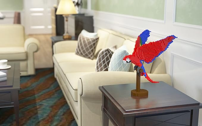JEKCA Scarlet Macaw 02S | Parrot Plastic Building Blocks | Age 14+