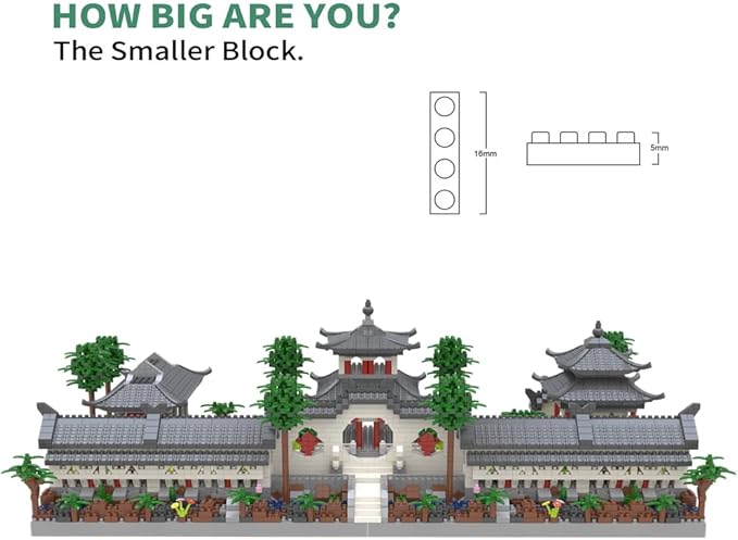 Architecture Chinese Style of Suzhou Garden,Set 1 Front Courtyard, Micro Block,Classical Famous Building Block Set,4222 PCS for Adults and Teens