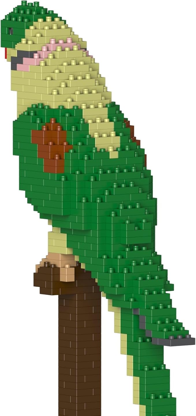 JEKCA Alexandrine Parrot 01S | Parrot Plastic Building Blocks | Age 14+