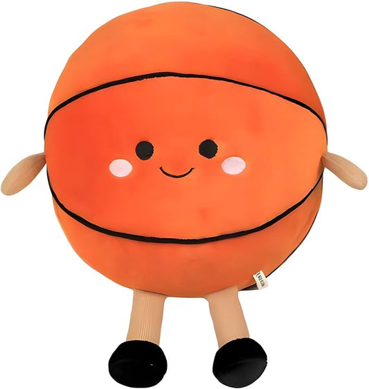 11 Inch Big Creative 3D Simulation Basketball Pillow,Fluffy Cars Pillow Basketballs Toy Outdoor Cushions for Ball Owners,Clever Boy's and Girl's Room Decor